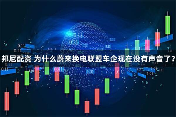 邦尼配资 为什么蔚来换电联盟车企现在没有声音了?